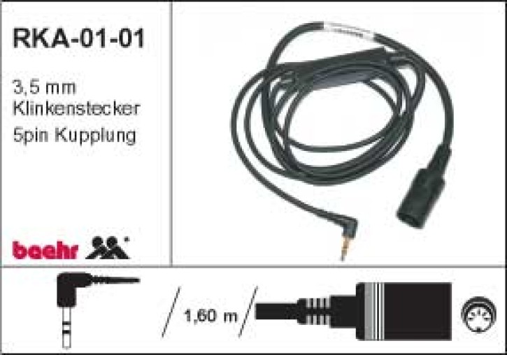 KT-RKA-01-01 Radiokabel für Alleinfahrt Direktanschluss Helm