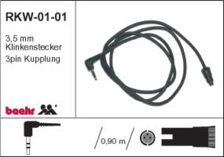 KT-RKW-0101 Radiokabel Walkmann, 3,5 mm Klinkenstecker