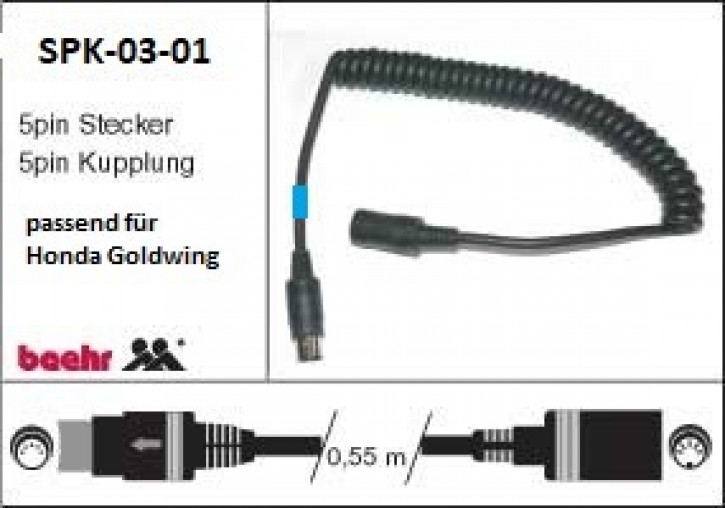 KT-SPK-03-01 gebraucht Spiralkabel für Helmanschluss Honda Goldwing