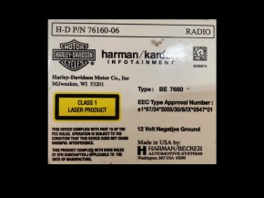Harley Radio BE 7680 H-D P/N 7610-06 Harman / kardon Shop#697