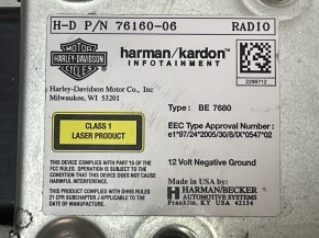 Harley Radio BE 7680 H-D P/N 7610-06 Harman / kardon Shop#716
