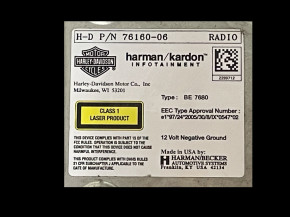 Harley Radio BE 7680 H-D P/N 7610-06 Harman / kardon Shop #725 Bluetooth