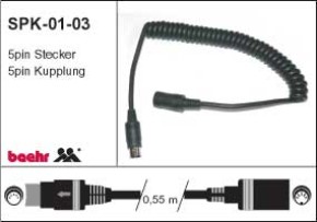 KT-SPK-01-03-Winkelstecker Spiralkabel für Helmanschluss
